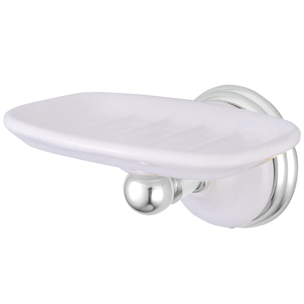 Victorian Wall-Mount Soap Dish, Polished Chrome